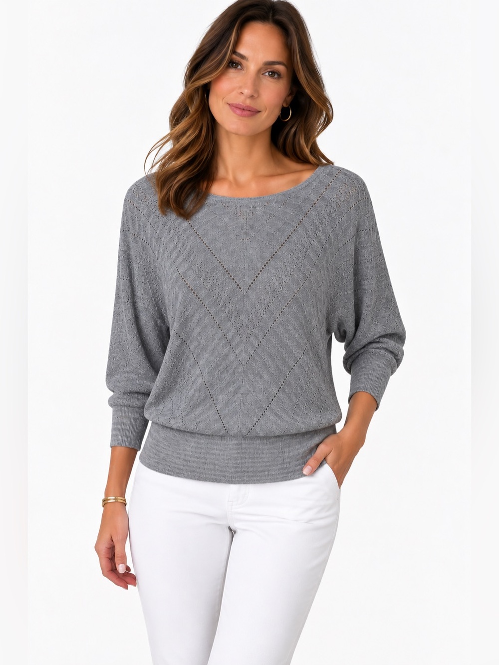 XS like new White House black market silver metallic sweater